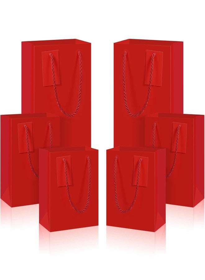 مارسبارك مجموعة مارسبارك المكونة من 12 قطعة من أكياس هدايا عيد الميلاد الحمراء بمقابض، أكياس هدايا ورقية أوروبية، أكياس تغليف هدايا ورقية حمراء مع بطاقات لعيد الميلاد وعيد الحب وأعياد الميلاد وحفلات التوزيعات (متوسطة، صغيرة، صغيرة جدًا) - Image 1